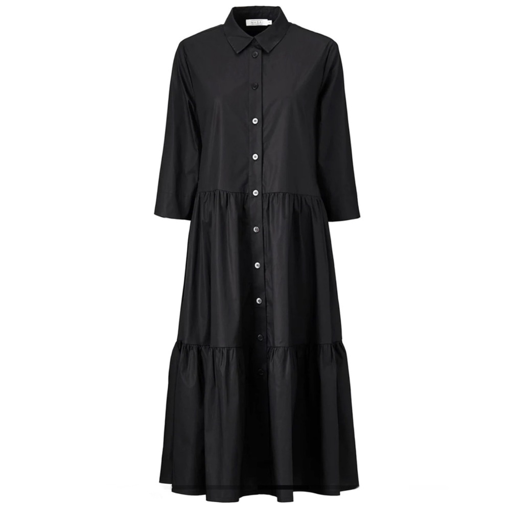 NWT Masai Copenhagen Nydilla Tiered Midi Black Dress